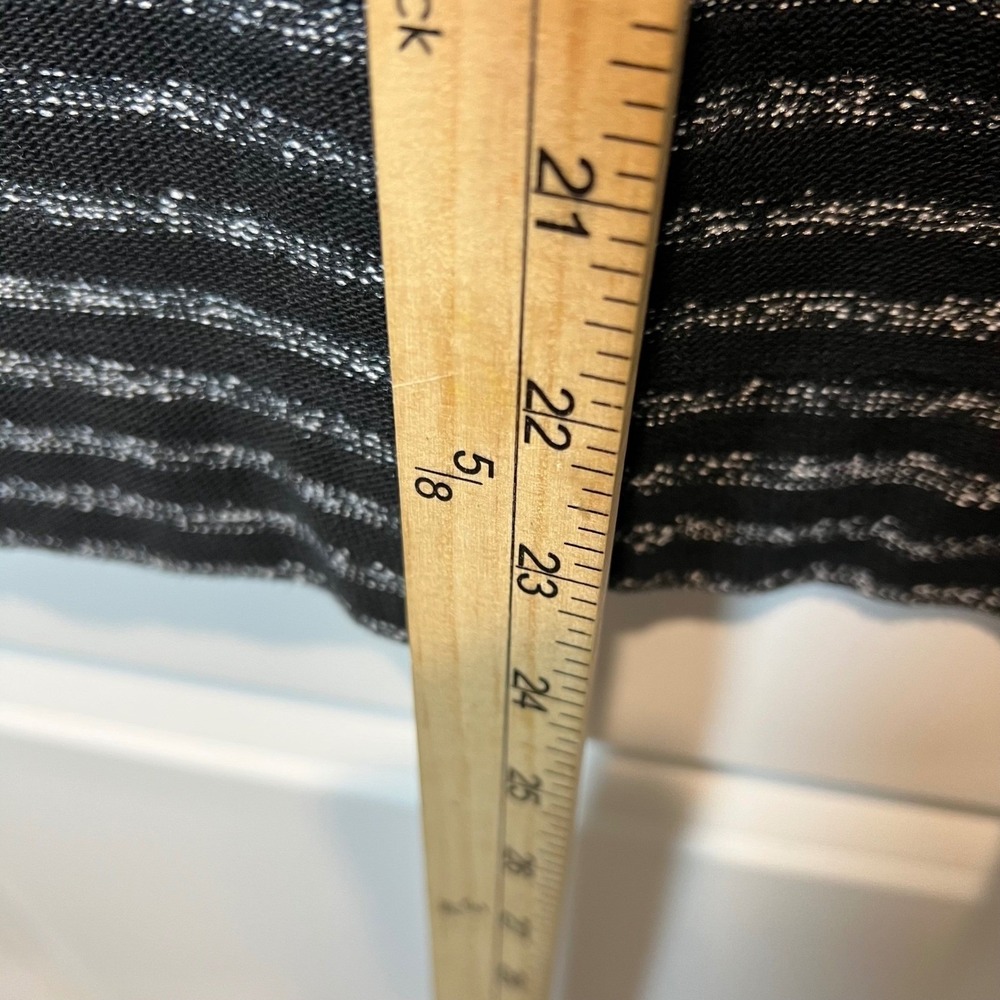 Madewell Womens Long Sleeve Top Metallic Striped Black Size M - Picture 6 of 8